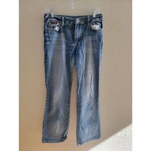 Baby Phat Women's Light Wash Blue Mid-Rise Zip Fly Denim Jeans Size 9
